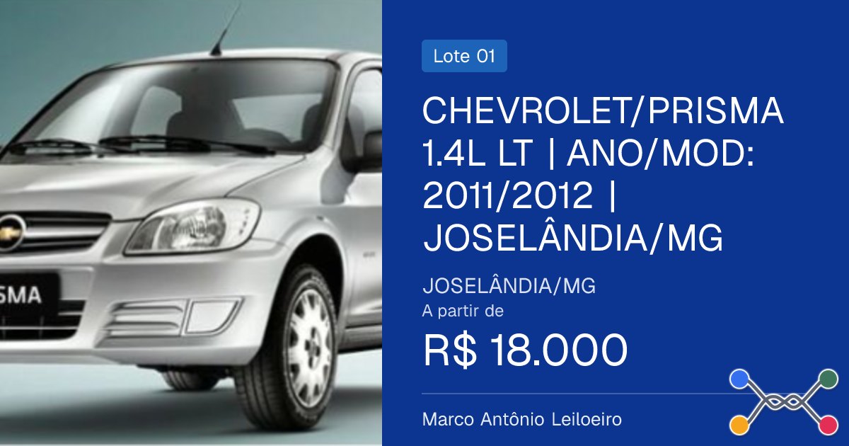CHEVROLET/PRISMA 1.4L LT | ANO/MOD: 2011/2012 | JOSELÂNDIA/MG