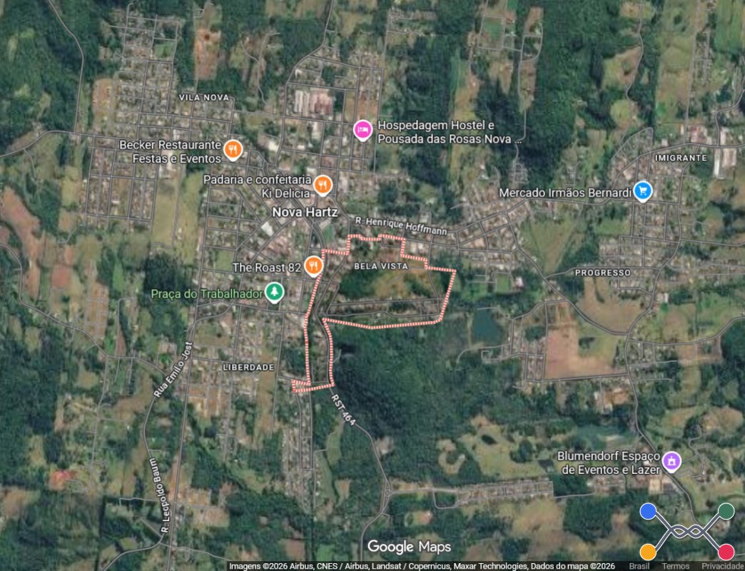 Um terreno urbano com área de 388,15m²