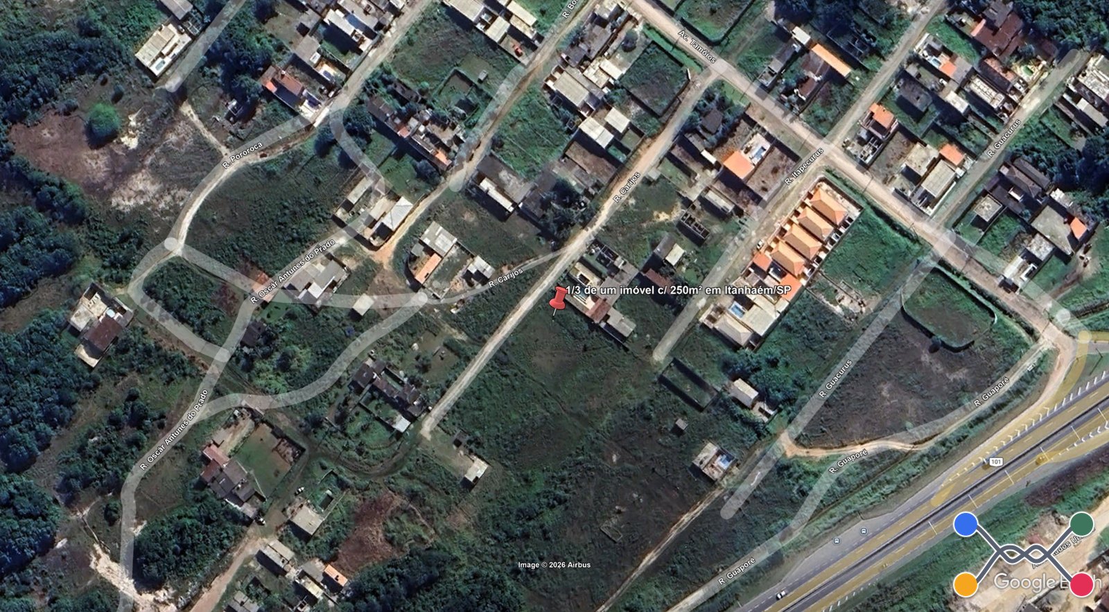 Lote 1.1 - 1/3 de um imóvel c/ 250m² da estância balneária tupy em itanhaém/sp