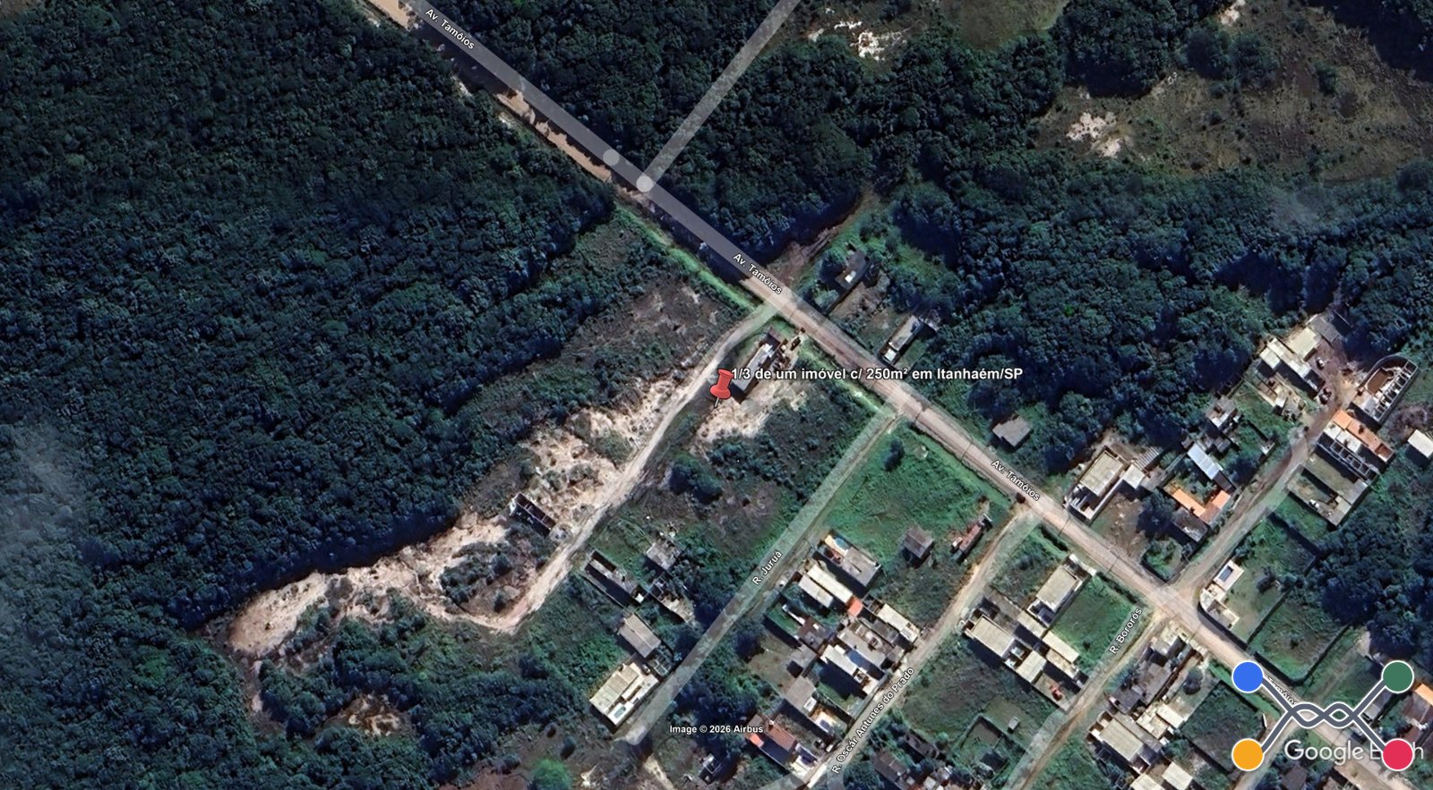 Lote 1.2 - 1/3 de um imóvel c/ 250m² da estância balneária tupy em itanhaém/sp