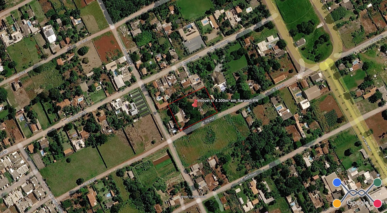 LOTE 2.1 - Imóvel c/ 4.300m² no Lot. Chácaras Aeroporto Núcleo "B" em Sarandi/PR