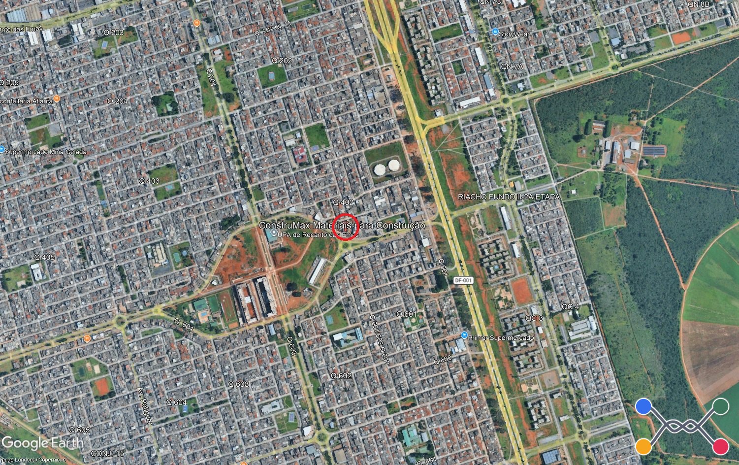 ADE LOTE Nº 16, CONJUNTO 05, QUADRA 402, RECANTO DAS EMAS-DF, COM ÁREA DE TERRENO DE 1.389,43 M2