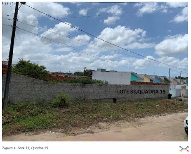 Lote de terreno situado sob o no. 33 da Quadra 15, no Loteamento Vale de Santa Rita I, no Município de Santa Rita/PB.