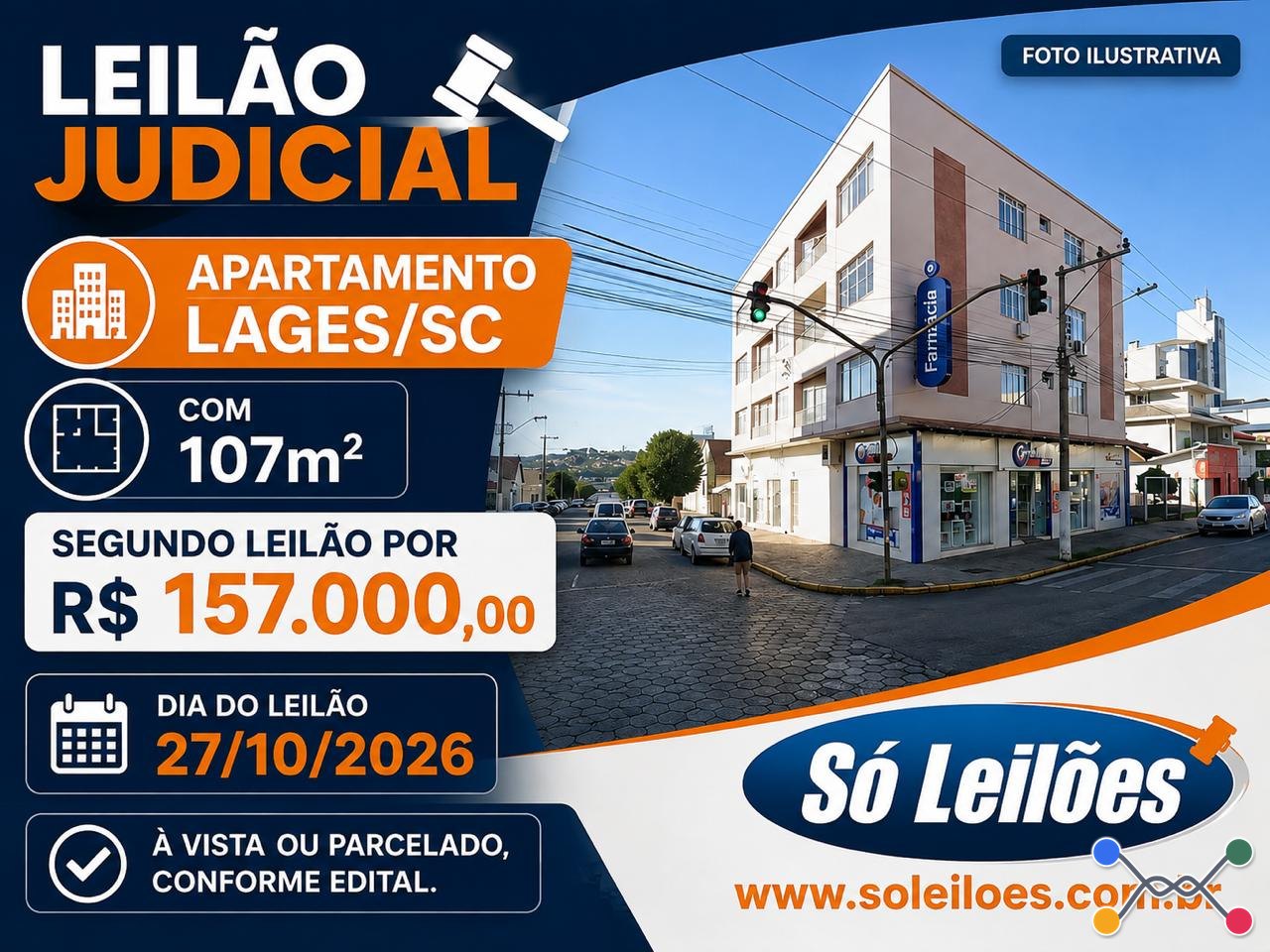 SUSPENSO / APARTAMENTO COM 107M², CENTRO, LAGES/SC - Só Leilões