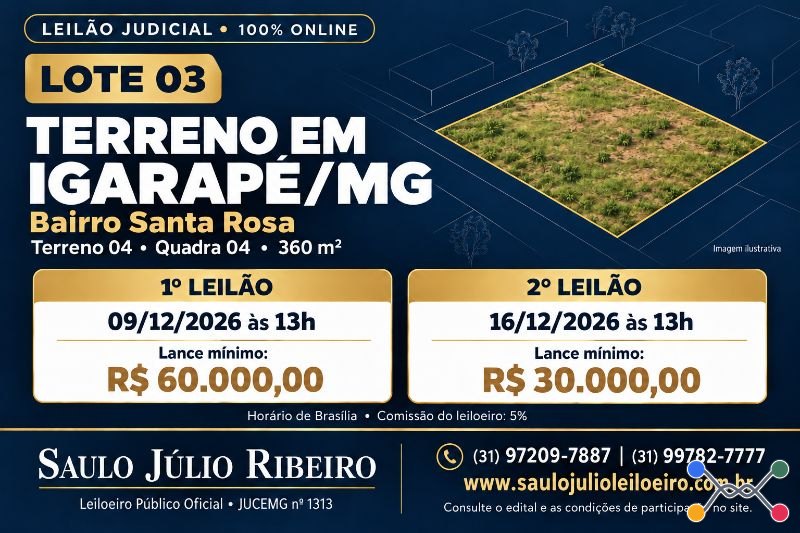 Lote 03 - LOTE 04 DA QUADRA 04, com área de 360 M2