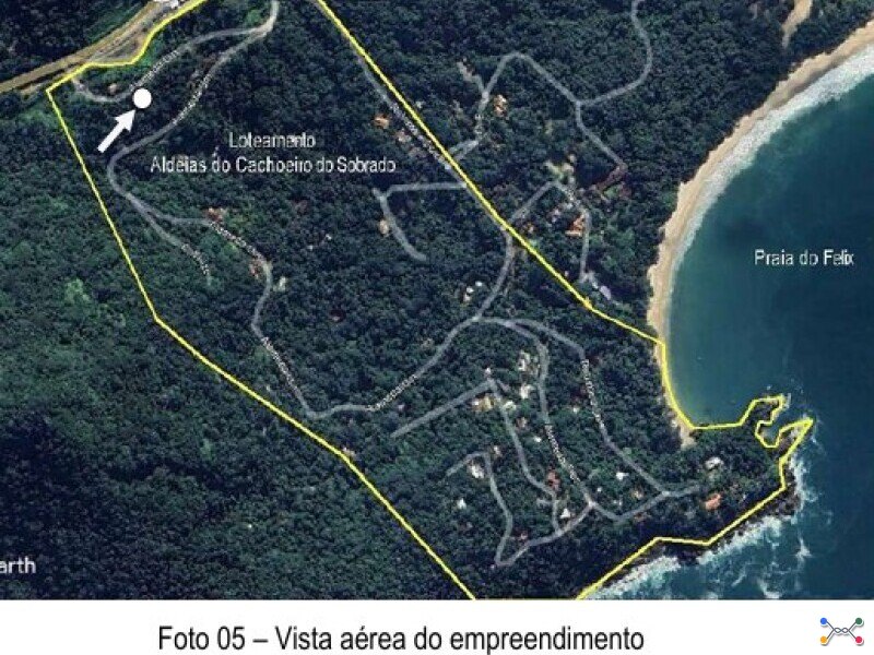Lote urbano de 600m² localizado no residencial aldeias do cachoeiro do sobrado - praia do félix na cidade de ubatuba/sp