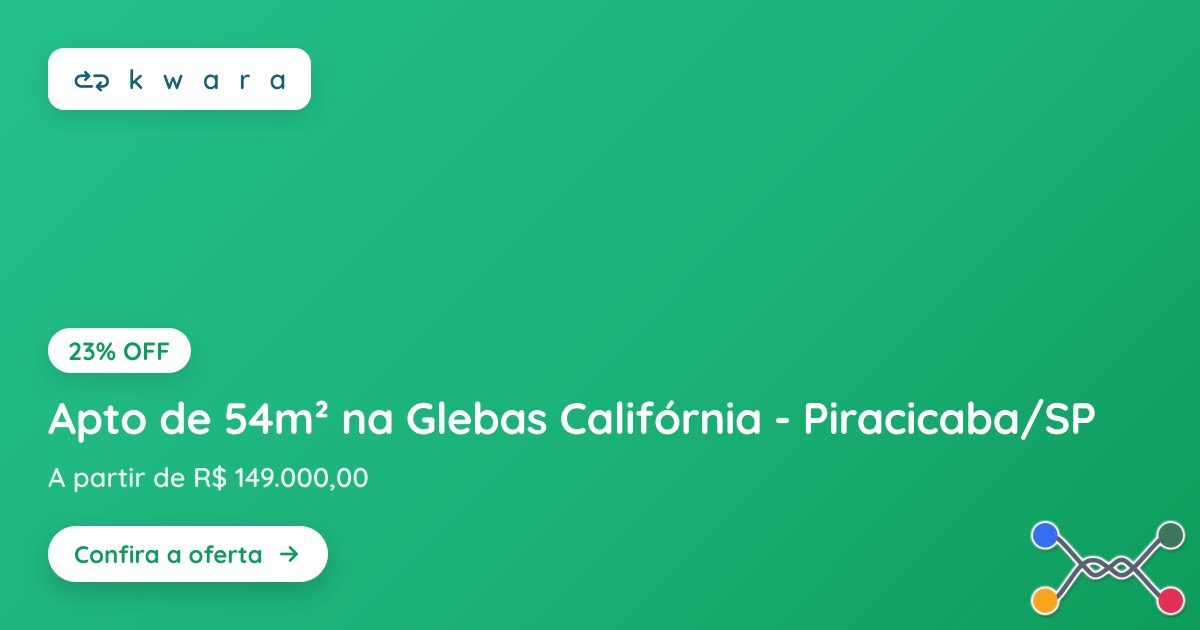 Apto de 54m² na Glebas Califórnia - Piracicaba/SP