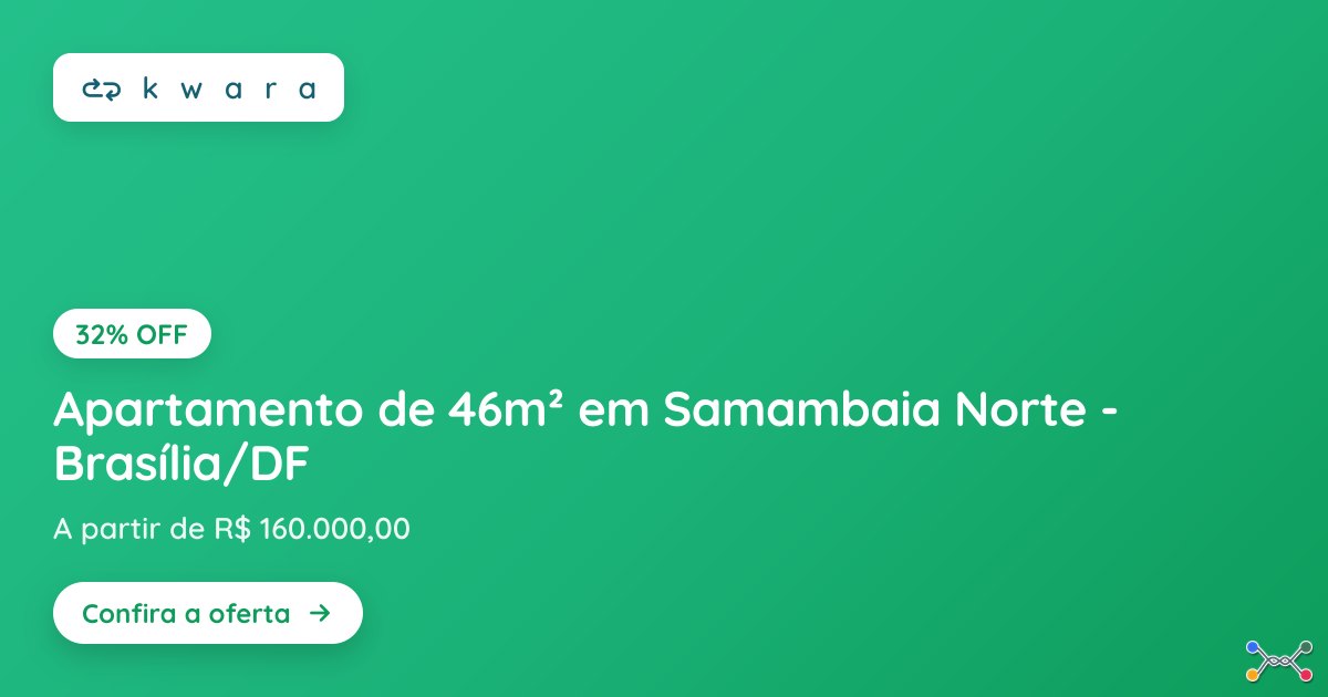 Apartamento de 46m² em Samambaia Norte - Brasília/DF