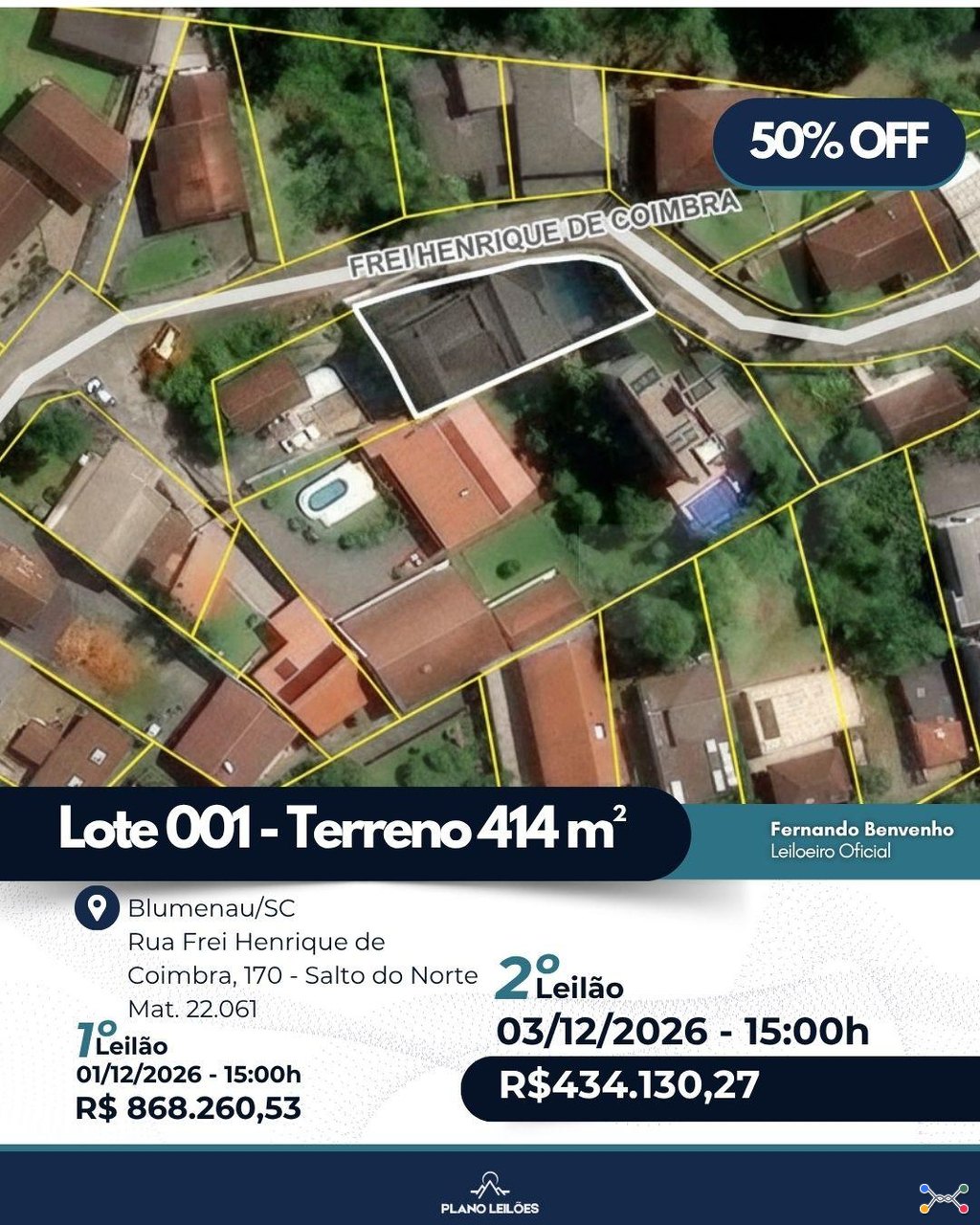 Terreno 414,27m², Salto do Norte, Blumenau/SC