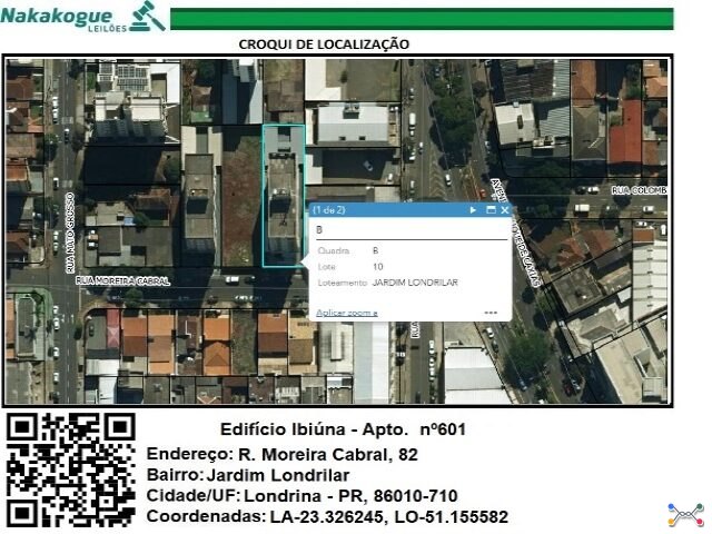 3403 - Apart. nº 601 COND. ED. IBIÚNA área real total 107,29m². Contendo VAGA DE GARAGEM. Jardim Londrilar, Londrina/PR