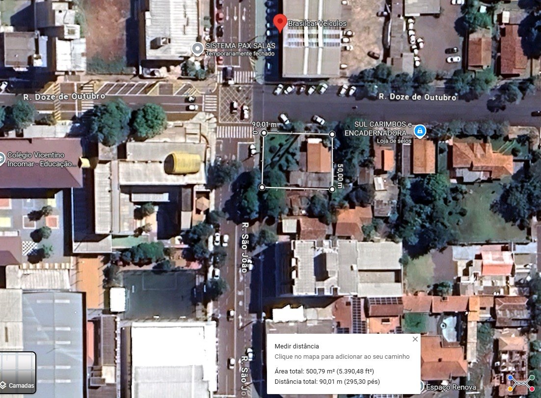 TERRENO 500 M2 TOLEDO PARANA CENTRO ( AVENIDA SÃO JOÃO COM 12 DE OUTUBRO) - JAC Leilões