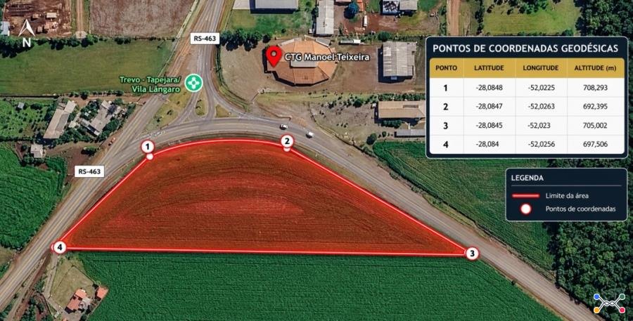 TERRENO URBANO | A.T. 24.333,00M² – ERS 463 | TAPEJARA/RS