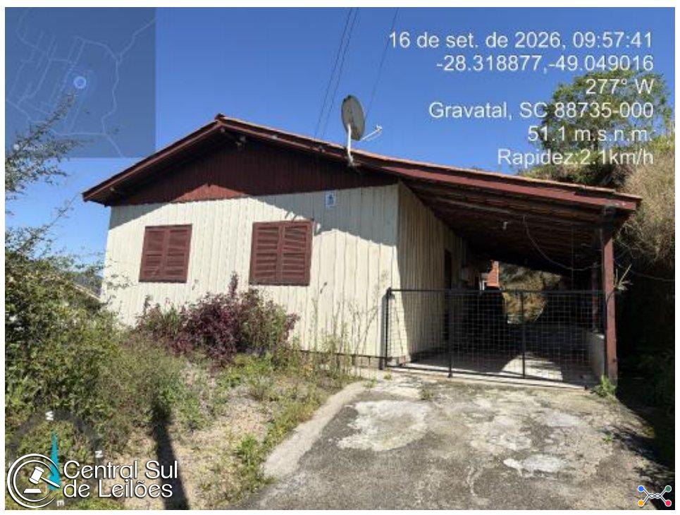 Terreno com área de 241,14m², com edificação, bairro Boa Vista, em Gravatal/SC