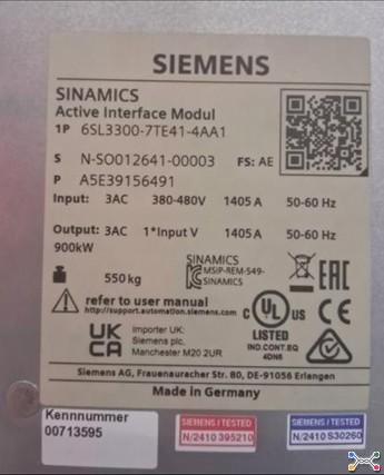 SINISTRO: 1005100015565 – AIM S120 380-480VAC 900KW 1405A – AVARIAS PROVENIENTES DE TOMBAMENTO DURANTE A OPERAÇÃO DE CARGA E DESCARGA - OBS: SERÁ FORN