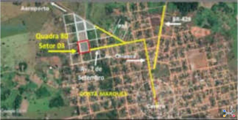 Leilão extrajudicial sicoob - 1 terreno | área de 10.000m² | lote urbano 1/16 | quadra 80 | setor 03 | costa marquês/ro