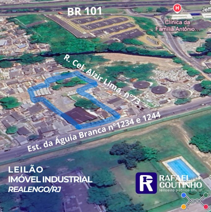 Imóvel industrial - área 1.811 m² - realengo/rj - terreno e respectivas construções. pague em até 60 vezes.