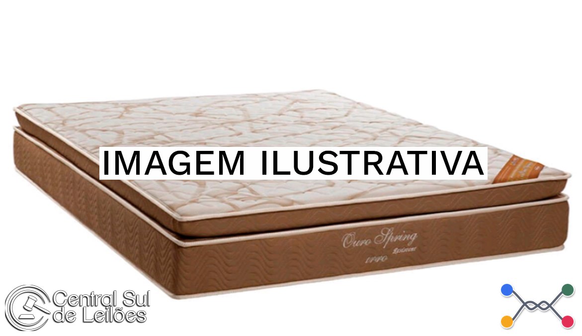 Colchão (1,93cm x 2,03cm x 0,36cm) com base, tamanho king size e cabeceira capitonê